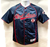 Boston Red Sox MLB True Fan Button Down Jersey Shirt Embroidered Youth Medium M
