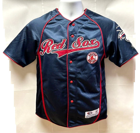 Boston Red Sox MLB True Fan Button Down Jersey Shirt Embroidered Youth Medium M