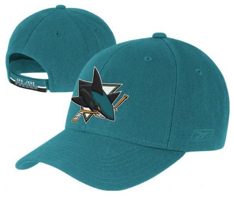San Jose Sharks NHL Reebok Basic Teal Wool Blend Hat Cap Adult Men's Adjustable