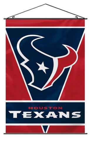 Houston Texans NFL 28 x 40 Wall Banner Vertical Flag Hanging Poles Bar Room