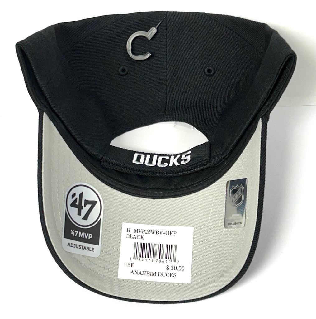 Anaheim Mighty Ducks NHL '47 MVP Black White Tonal Logo Hat Cap
