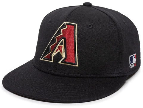 Arizona Diamondbacks MLB OC Sports Black Flat Brim Hat Cap Men's Flex Fit M/L