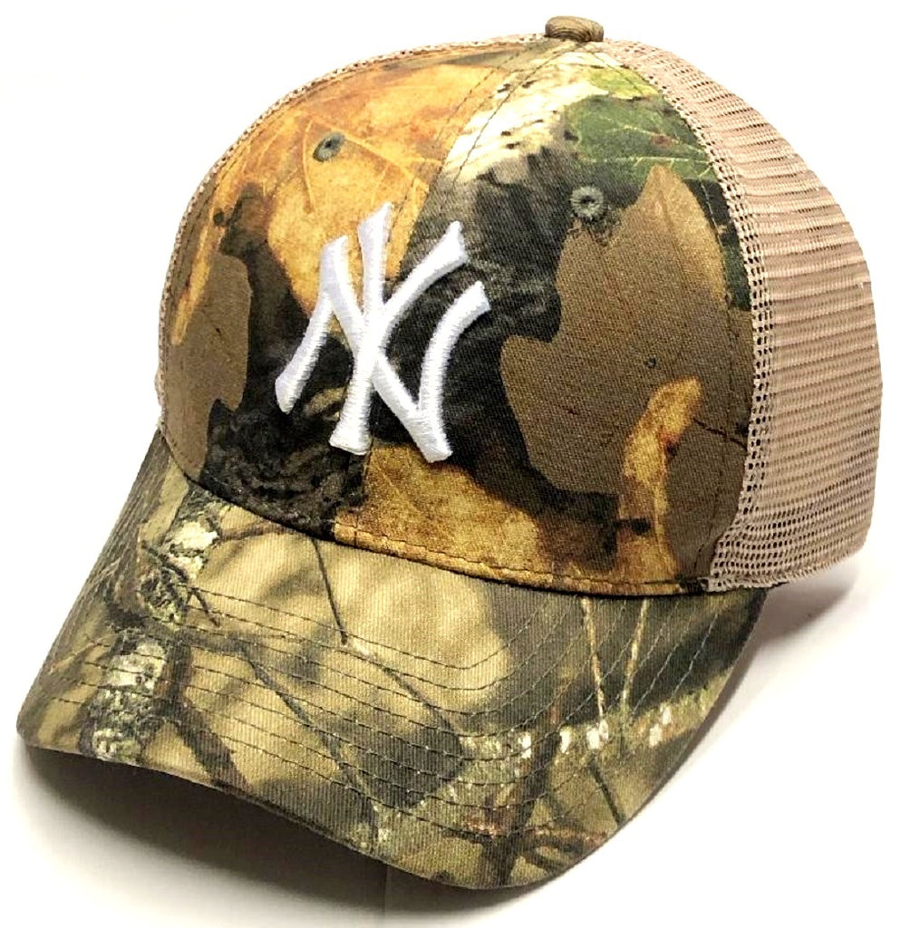 New York Yankees MLB Fan Favorite Mossy Oak Camo Mesh Hat Cap