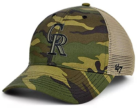 '47 Colorado Rockies MVP Branson Camo Trucker Mesh Hat Cap Adult Men's Adjustable Snapback