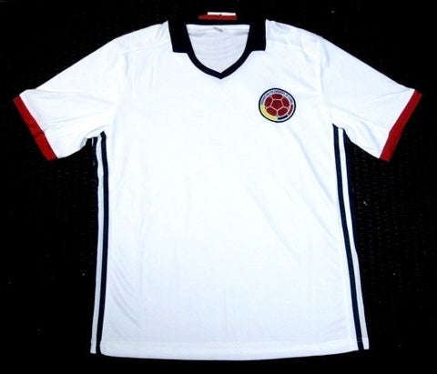 Colombia Soccer Futbol White Home Jersey Embroidered Patch Logo Men S, M, L, XL
