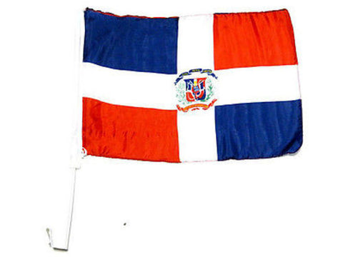 Dominican Republic Window Door 17" x 12" Car Flag Country Soccer Pride Banner