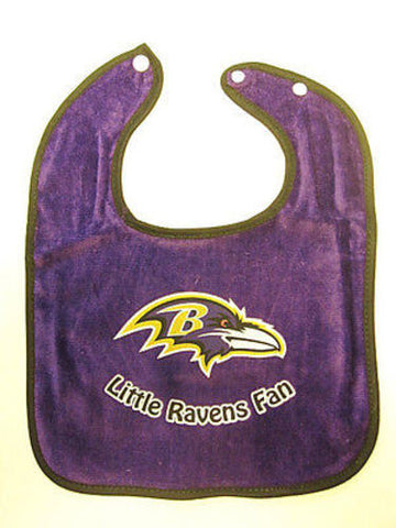 Baltimore Ravens NFL Baby Boys Purple Snap Bib Infant Toddler Newborn Little Fan