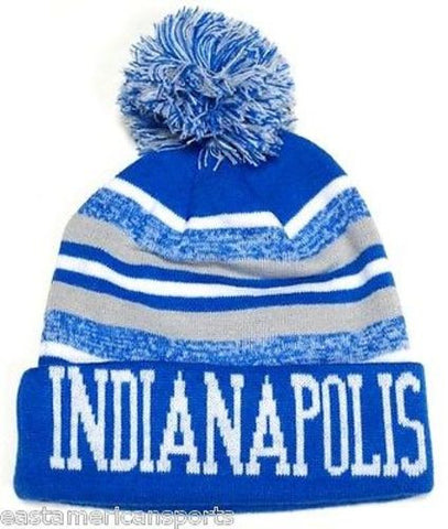 Indianapolis Colts Blue / White Classic POM Ball Knit Hat Cap Winter Ski Beanie