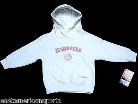 New York Islanders NHL Reebok Toddler Girls White Pink Hoodie Sweater Jacket 2T