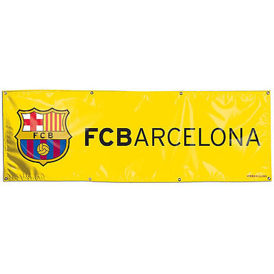 FC Barcelona Barca FCB 2' x 6' 2FT x 6FT Yellow VINYL Banner Flag Soccer Logo