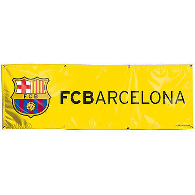 FC Barcelona Barca FCB 2' x 6' 2FT x 6FT Yellow VINYL Banner Flag Soccer Logo