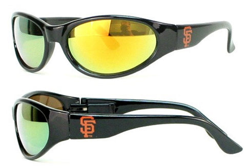San Francisco Giants MLB Black Frame Full Wrap Sunglasses Gold Polycarb UVA/UVB 400 Lenses