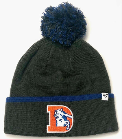 Denver Broncos NFL '47 Baraka Throwback Vintage Pom Knit Hat Cap Winter Beanie