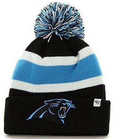 Carolina Panthers NFL '47 Black Breakaway Cuff Pom Knit Hat Cap Adult Winter Beanie