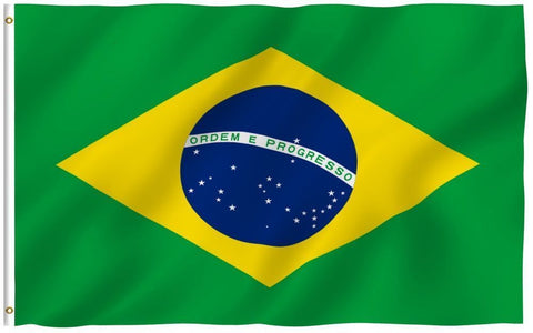 Brazil Brasilian 3' x 5' Flag w/ Grommets to Hang Pride Country Soccer Banner