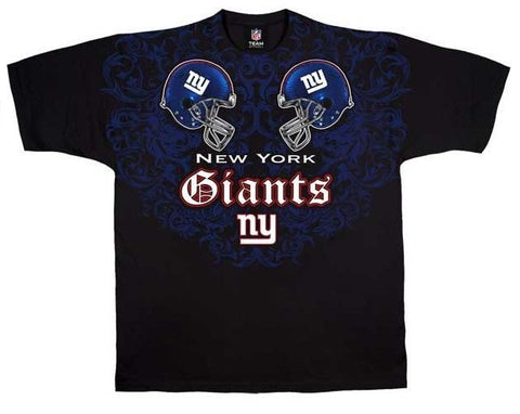 New York Giants NFL Black Face Off Helmet Tribal Design Shirt Men's Medium M