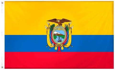 Ecuador Ecuadorian 3' x 5' Flag w/ Grommets to Hang Pride Country Soccer Banner