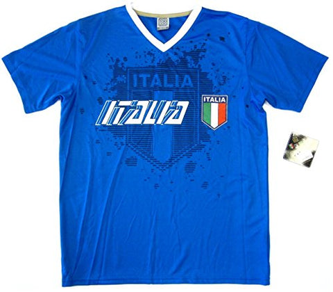 Rhinox Italy Italia Blue Performance Training Jersey Soccer T-Shirt Adult Men's S, M, L, XL