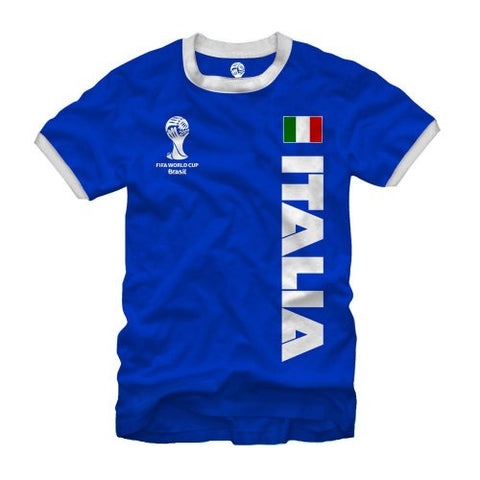 Fifth Sun FIFA 2014 World Cup Soccer Italia Ring Royal Blue T-Shirt (X-Large)