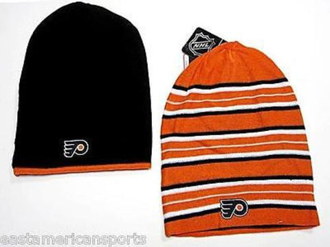 Philadelphia Flyers NHL Reebok REVERSIBLE Extra Long Hair Knit Hat Cap Beanie