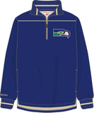 Seattle Seahawks NFL Mitchell & Ness Vintage Throwback 1/4 Zip Sweater Men's 2XL