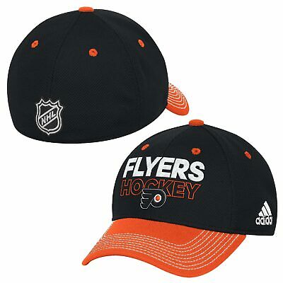 Philadelphia Flyers NHL Adidas Black Two Tone Locker Room Hat Cap Mens Flex S/M