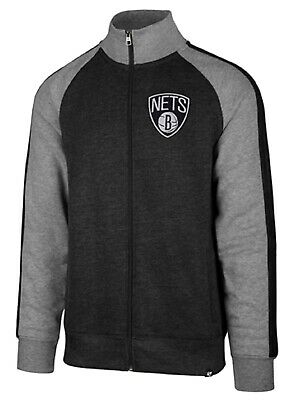 Brooklyn Nets NBA '47 Charcoal Gray Full Zip Match Track Jacket Men's X-Large XL
