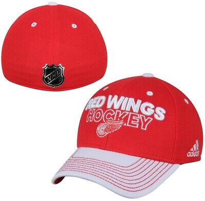 Detroit Red Wings NHL Adidas Red Two Tone Locker Room Hat Cap Men's Flex L/XL