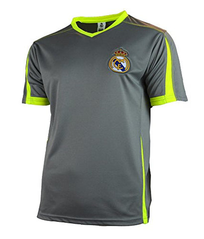 Real Madrid Soccer Jersey Adult Training Performance Polyester -Shirts - Home -Away (Grey TY25, S)