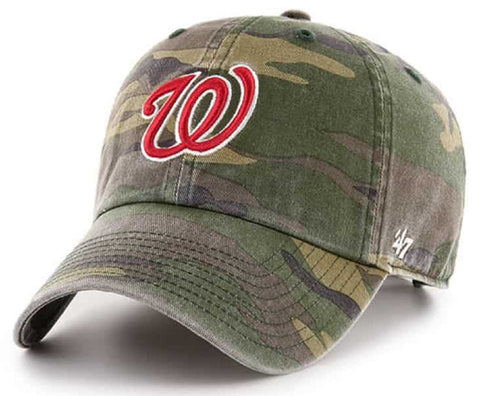 Washington Nationals MLB '47 Camo Clean Up Relaxed Hat Cap Adult Men's Adjustable
