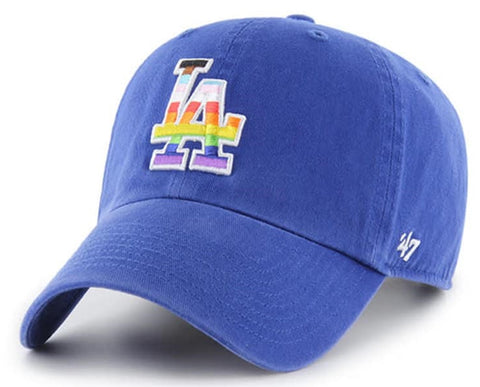 Los Angeles Dodgers MLB '47 Blue Pride Rainbow Clean Up Hat Cap Adult Adjustable