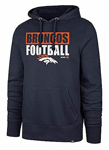 Denver Broncos NFL '47 Hoodie Blockout Headline Navy Pullover Men's X-Large XL