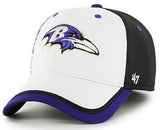 Baltimore Ravens Crash Line Contender White Two Tone Hat Cap Adult Men's Stretch Fit OSFA