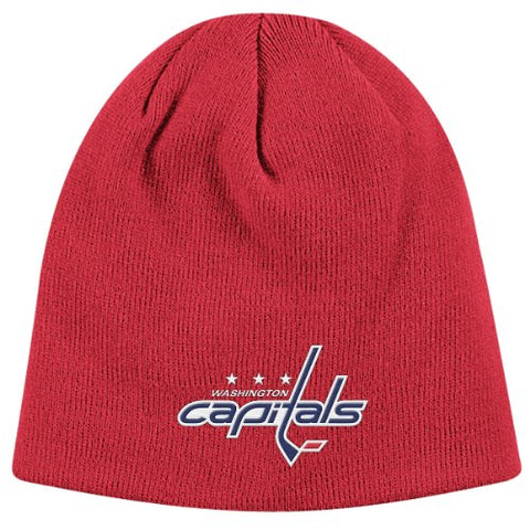 Washington Capitals NHL Reebok Red Cuffless Knit Hat Cap Adult Beanie