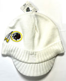 Washington Redskins NFL Reebok White Visor Knit Billed Hat Cap Beanie Adult
