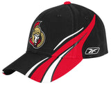 Ottawa Senators NHL Reebok Black 599Z Red Stripe Hat Cap Adult Men's Adjustable