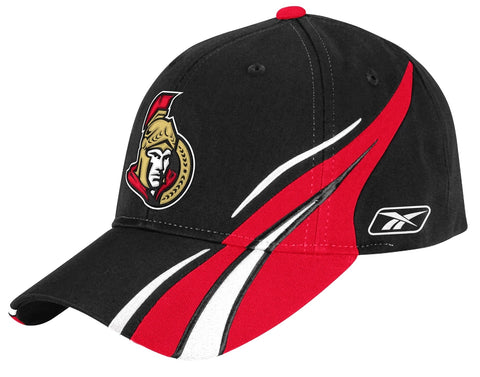 Ottawa Senators NHL Reebok Black 599Z Red Stripe Hat Cap Adult Men s Adjustable