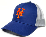 New York Mets MLB MVP Blue White Mesh Trucker Hat Cap Men's Adjustable Snapback
