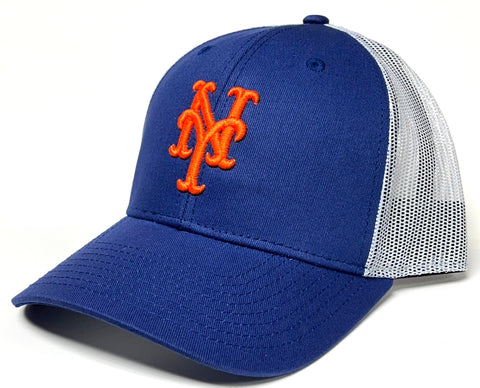 New York Mets MLB MVP Blue White Mesh Trucker Hat Cap Men's Adjustable Snapback