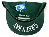 Green Bay City Fully Embroidered Hat Cap Solid Script Flat Brim Men's Snapback