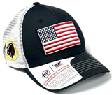 Washington Redskins NFL OHT Vintage USA Flag Hat Cap Blue White Mesh Men's Snapback