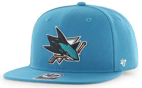 San Jose Sharks NHL '47 Teal Blue No Shot Captain Hat Cap Adult Men's Snapback