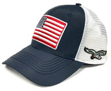 Philadelphia Eagles NFL OHT Vintage USA Flag Hat Cap Blue White Mesh Men's Snapback