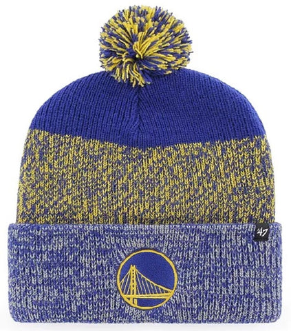 Golden State Warriors NBA '47 Static Knit Cuffed Pom Hat Cap Adult Winter Beanie