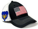 Chicago Cubs MLB OHT Vintage USA Flag Hat Cap Blue White Mesh Men's Snapback