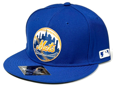 New York Mets MLB OC Sports Elite Round Logo Blue Hat Cap Men's Fitted 7 5/8