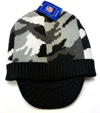 Washington Redskins NFL Reebok Black Camo Visor Knit Billed Hat Cap Beanie Adult