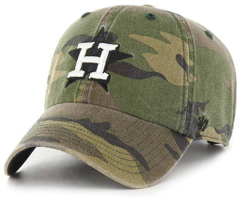 Houston Astros MLB '47 Camo Black Logo Clean Up Hat Cap Adult Men's Adjustable