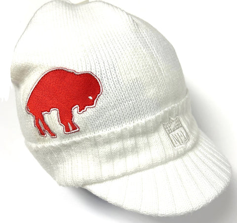 Buffalo Bills NFL Reebok Throwback White Visor Knit Billed Hat Cap Beanie Adult