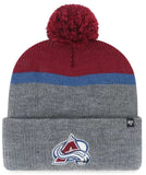 Colorado Avalanche NHL '47 Split Shadow Cuff Pom Knit Hat Cap Adult Beanie